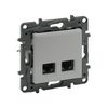 NiloéStep adatcsatlakozó dugalj STP 2xRJ45 8(8) Cat6A(IEC) alumínium LEGRAND - 863370